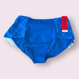 NWT SPANX Flirty Skirted Swim Bottoms Electric Blue Geometric print